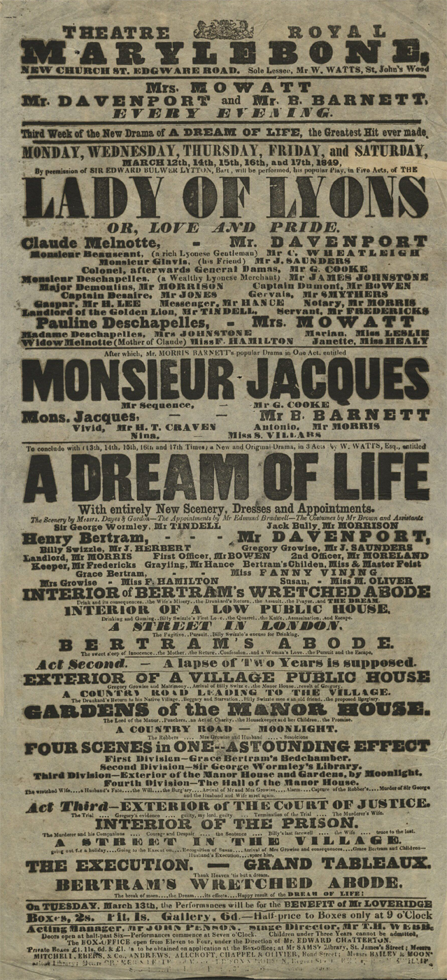 Playbill for "Dream of Life"
