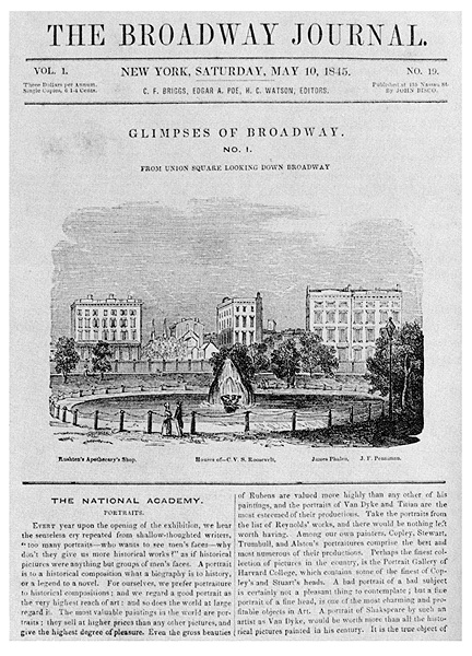 Cover of the Broadway Journal 1845