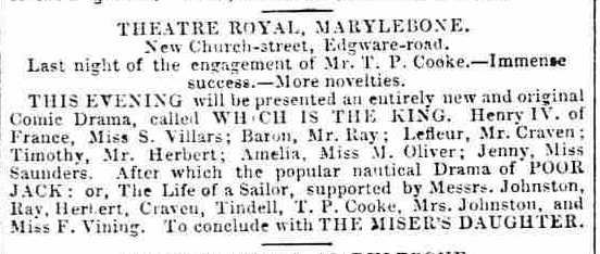 Ad for "Which is the King?" 1848