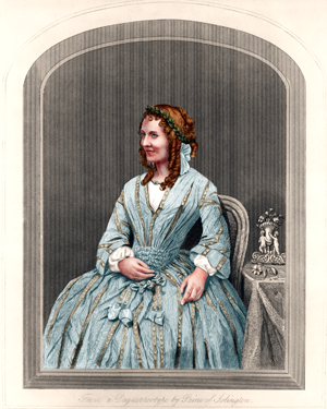 Portrait of Anna Cora Mowatt from Tallis' Dramatic Magazine