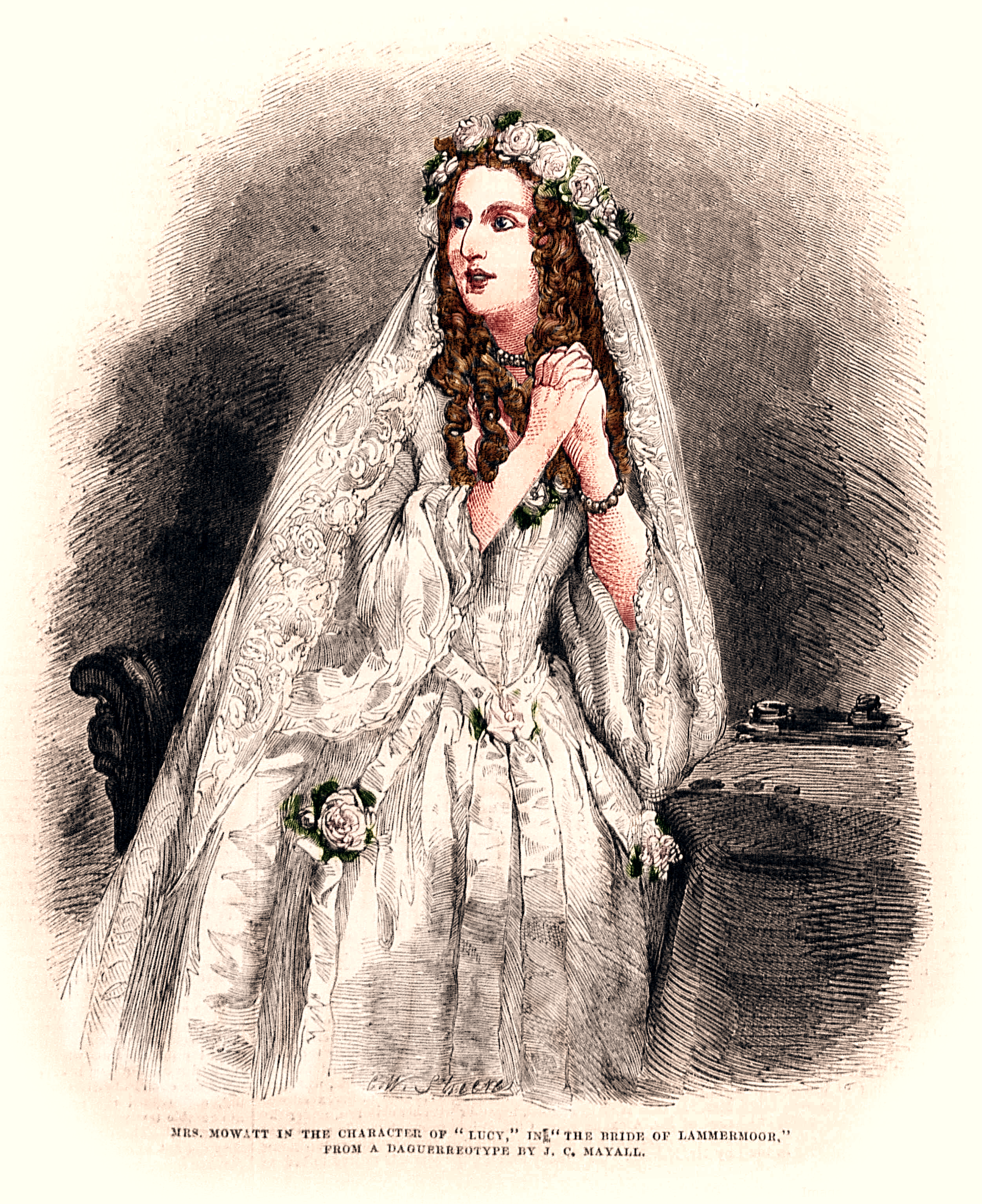 Illustration of Anna Cora Mowatt from The Lady's Own Newspaper