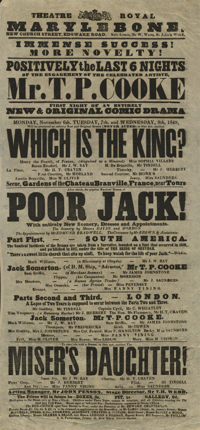 Playbill for "Which is the King?"
