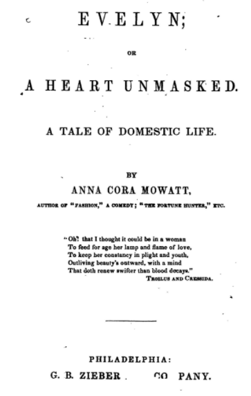 Title Page of Evelyn